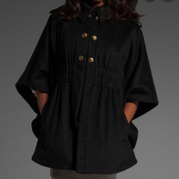 New vintage Juicy Couture wool military cape capelet poncho shawl jacket coat - Picture 4 of 14